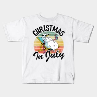 Melting Snowman Vintage Funny Christmas In July Kids T-Shirt